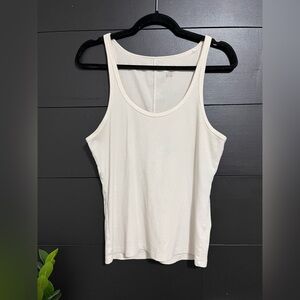 AMERICAN EAGLE Cream White Ribbed Basic Tank Top Women’s Sz XL EUC